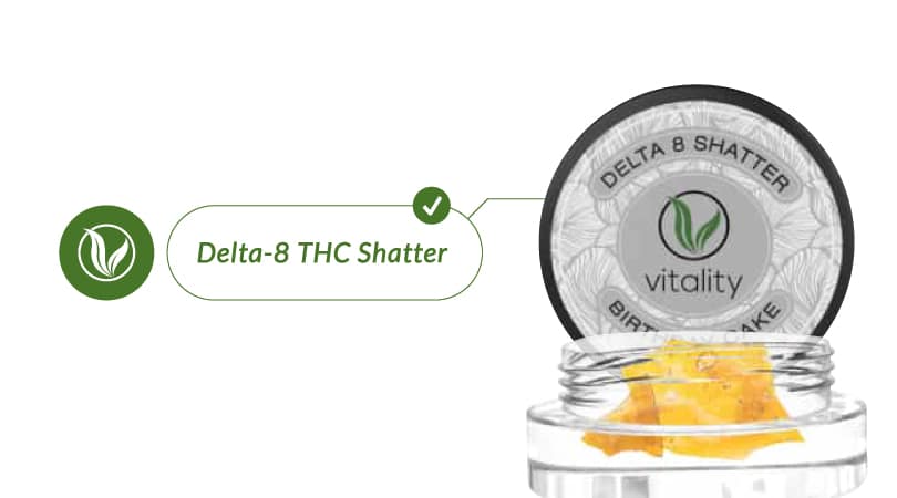 Vitality CBD's Delta 8 shatter for pain