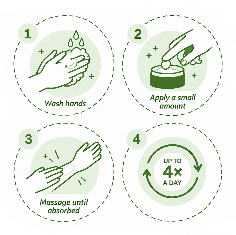 Step-by-step on how to use CBD salve.